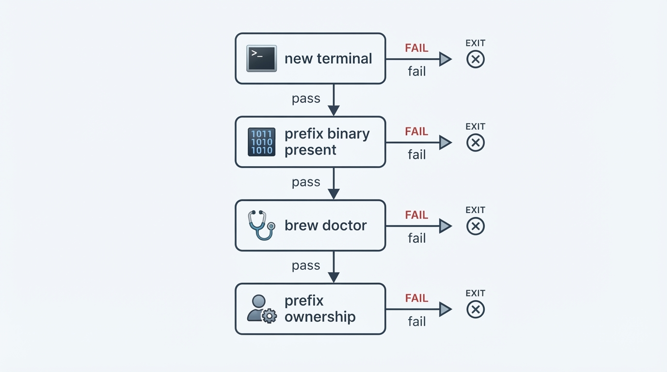 Workflow diagram for install homebrew.