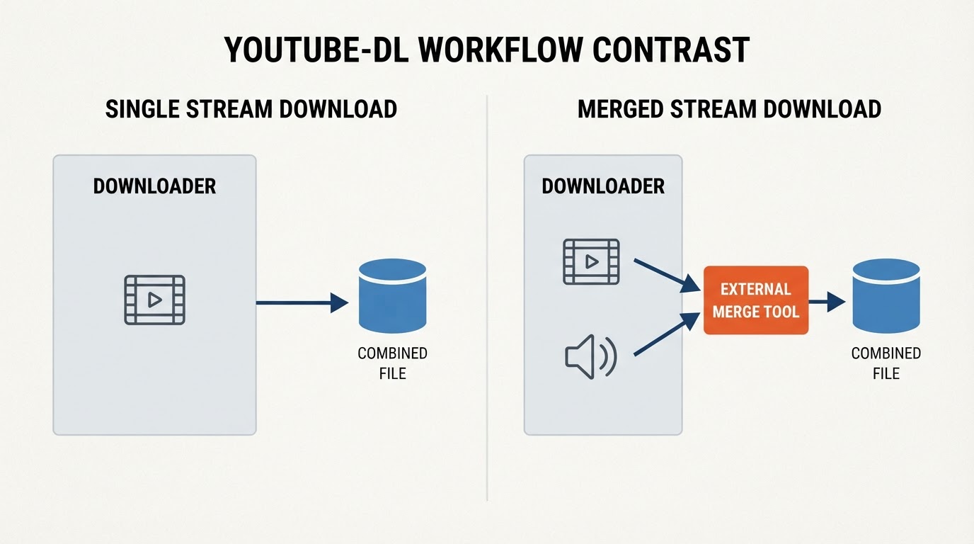Workflow diagram for youtube-dl mac.