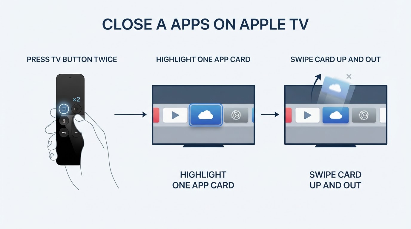 How to Close Apps on Apple TV: Double-Press, Then Swipe Up